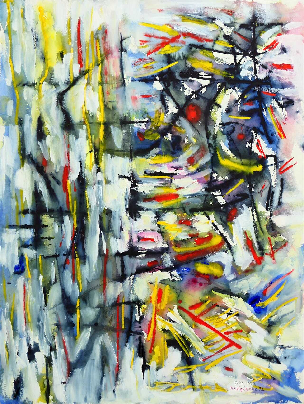 Naviguazione, 1992 gouache sur papier 76 x 56 cm