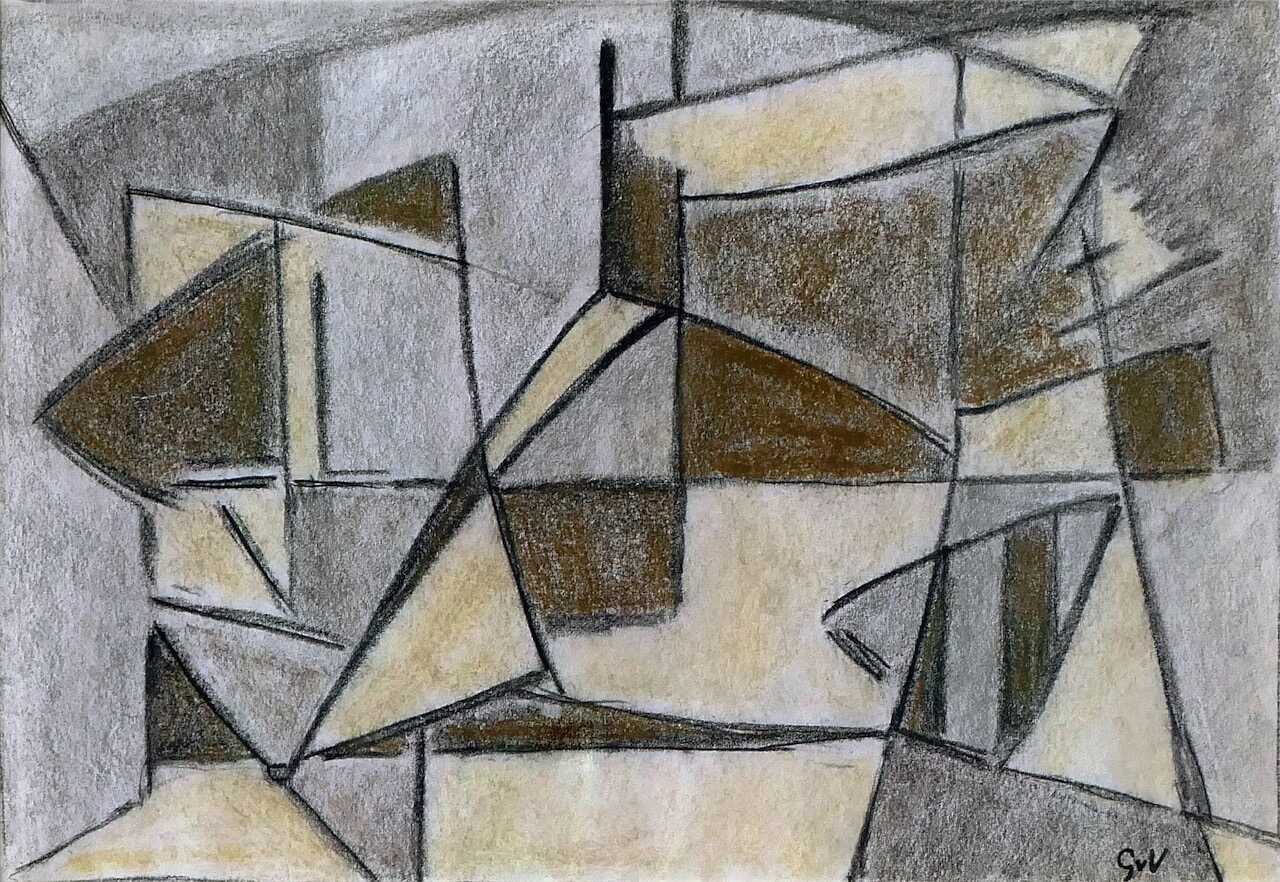 composition, pastel sur papier 27 x 35